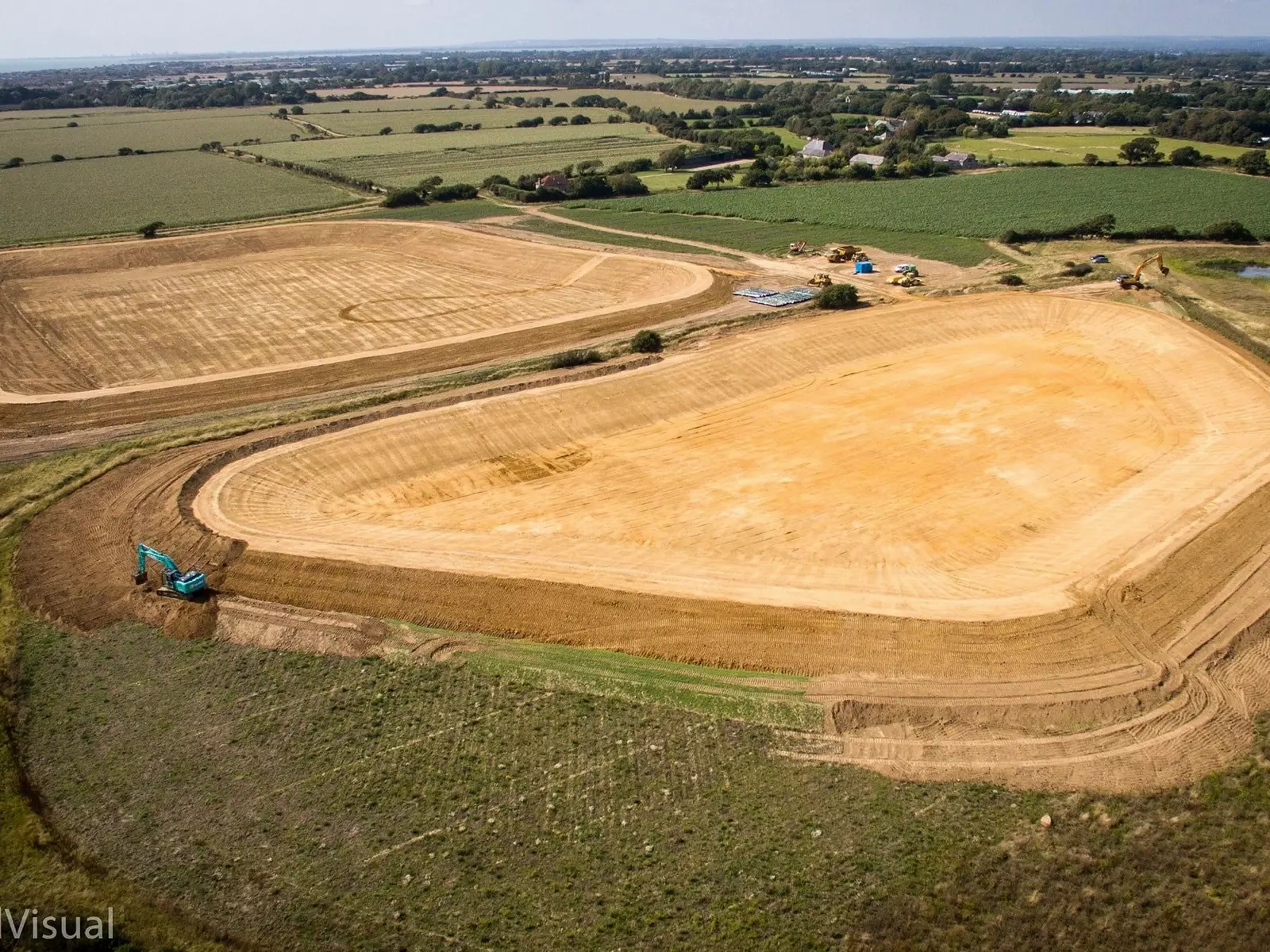 Reservors excavated and compacted ready for lining 